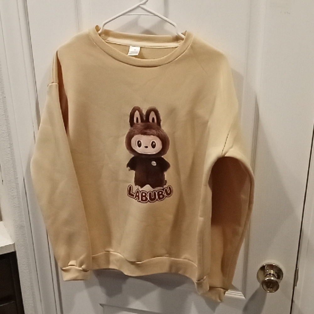 Labubu Beige Sweatshirt Crew Neck